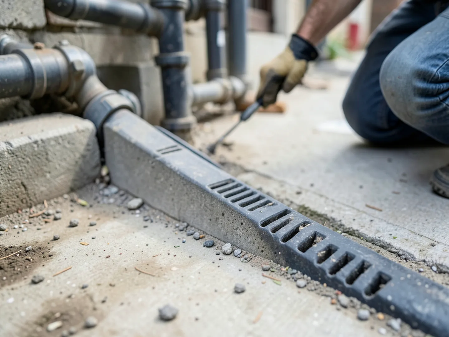 Sewer lateral boundaries from foundation to the municipal street main technical plumbing photo